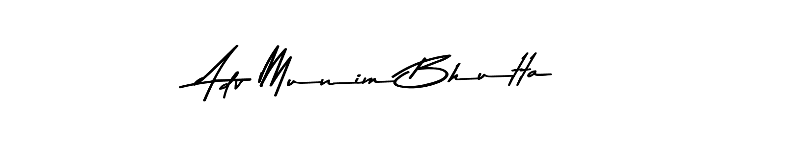 Create a beautiful signature design for name Adv Munim Bhutta. With this signature (Asem Kandis PERSONAL USE) fonts, you can make a handwritten signature for free. Adv Munim Bhutta signature style 9 images and pictures png