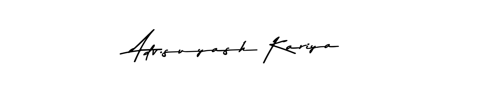 Asem Kandis PERSONAL USE is a professional signature style that is perfect for those who want to add a touch of class to their signature. It is also a great choice for those who want to make their signature more unique. Get Adv.suyash Kariya name to fancy signature for free. Adv.suyash Kariya signature style 9 images and pictures png