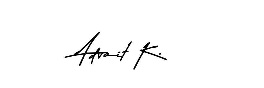 Create a beautiful signature design for name Advait K.. With this signature (Asem Kandis PERSONAL USE) fonts, you can make a handwritten signature for free. Advait K. signature style 9 images and pictures png