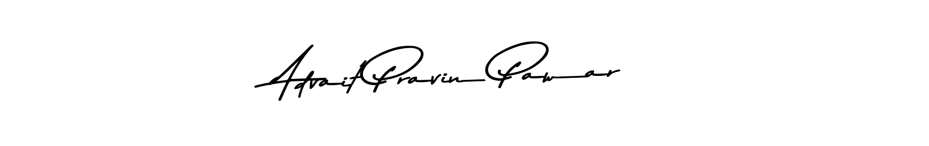 Make a beautiful signature design for name Advait Pravin Pawar. With this signature (Asem Kandis PERSONAL USE) style, you can create a handwritten signature for free. Advait Pravin Pawar signature style 9 images and pictures png