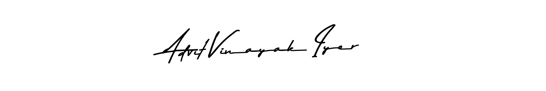 How to make Advit Vinayak Iyer name signature. Use Asem Kandis PERSONAL USE style for creating short signs online. This is the latest handwritten sign. Advit Vinayak Iyer signature style 9 images and pictures png