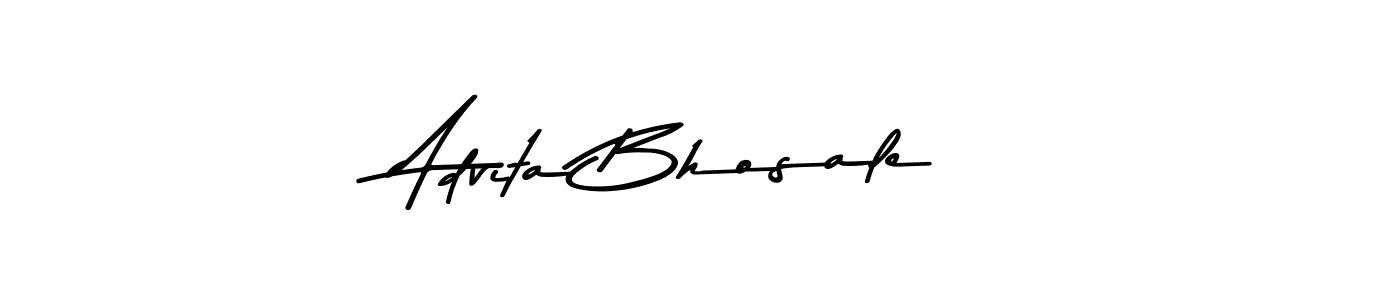 How to make Advita Bhosale name signature. Use Asem Kandis PERSONAL USE style for creating short signs online. This is the latest handwritten sign. Advita Bhosale signature style 9 images and pictures png