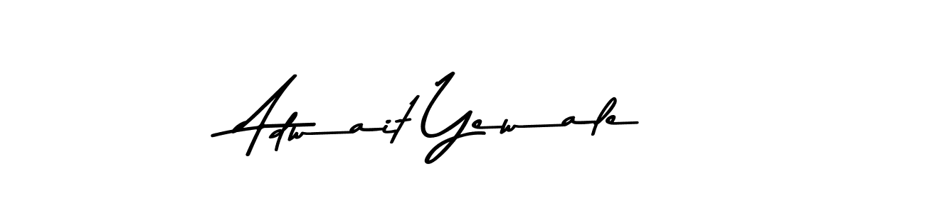 How to make Adwait Yewale name signature. Use Asem Kandis PERSONAL USE style for creating short signs online. This is the latest handwritten sign. Adwait Yewale signature style 9 images and pictures png