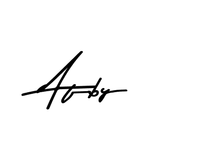 How to make Afby name signature. Use Asem Kandis PERSONAL USE style for creating short signs online. This is the latest handwritten sign. Afby signature style 9 images and pictures png