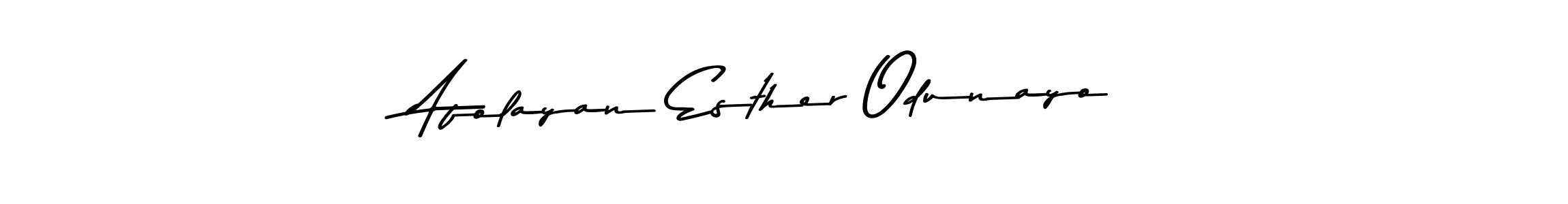 How to make Afolayan Esther Odunayo name signature. Use Asem Kandis PERSONAL USE style for creating short signs online. This is the latest handwritten sign. Afolayan Esther Odunayo signature style 9 images and pictures png