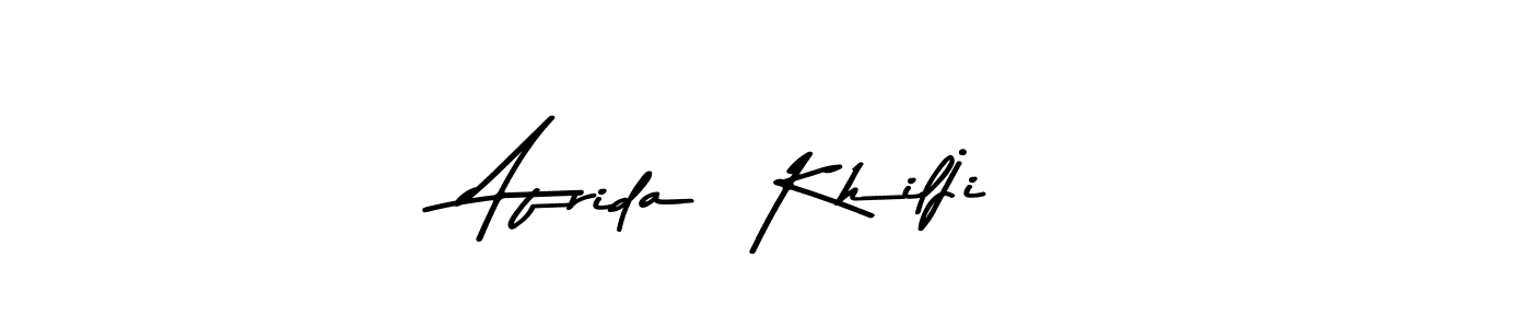 The best way (Asem Kandis PERSONAL USE) to make a short signature is to pick only two or three words in your name. The name Afrida  Khilji include a total of six letters. For converting this name. Afrida  Khilji signature style 9 images and pictures png