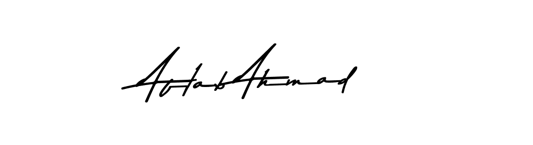 Make a beautiful signature design for name Aftab Ahmad. With this signature (Asem Kandis PERSONAL USE) style, you can create a handwritten signature for free. Aftab Ahmad signature style 9 images and pictures png