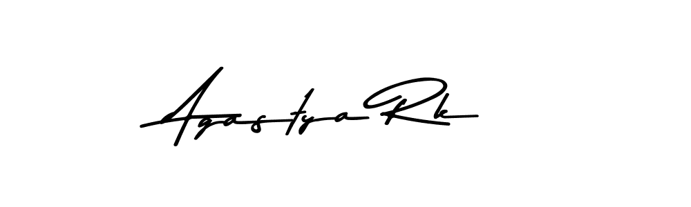 How to make Agastya Rk name signature. Use Asem Kandis PERSONAL USE style for creating short signs online. This is the latest handwritten sign. Agastya Rk signature style 9 images and pictures png