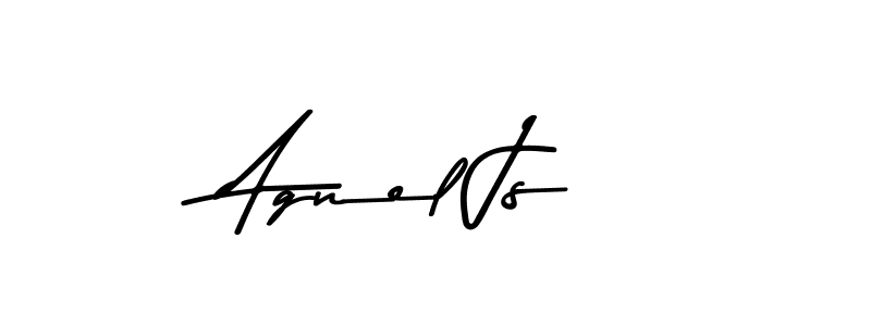 Create a beautiful signature design for name Agnel Js. With this signature (Asem Kandis PERSONAL USE) fonts, you can make a handwritten signature for free. Agnel Js signature style 9 images and pictures png