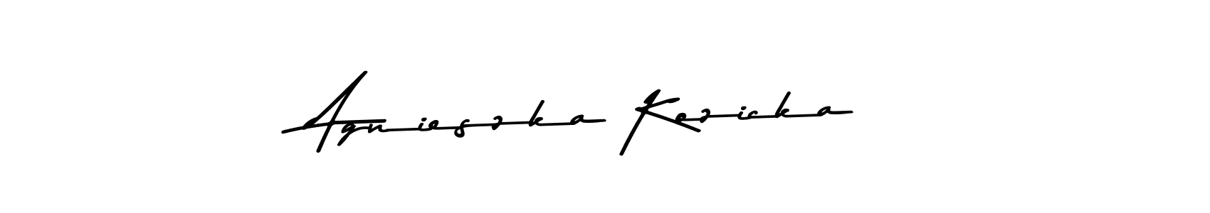 Also You can easily find your signature by using the search form. We will create Agnieszka Kozicka name handwritten signature images for you free of cost using Asem Kandis PERSONAL USE sign style. Agnieszka Kozicka signature style 9 images and pictures png