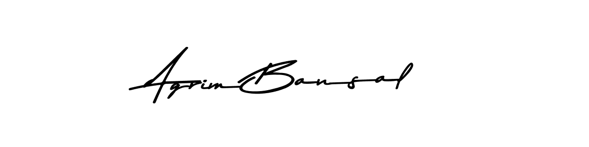 How to make Agrim Bansal name signature. Use Asem Kandis PERSONAL USE style for creating short signs online. This is the latest handwritten sign. Agrim Bansal signature style 9 images and pictures png
