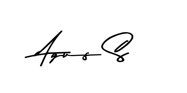 How to make Agus S name signature. Use Asem Kandis PERSONAL USE style for creating short signs online. This is the latest handwritten sign. Agus S signature style 9 images and pictures png