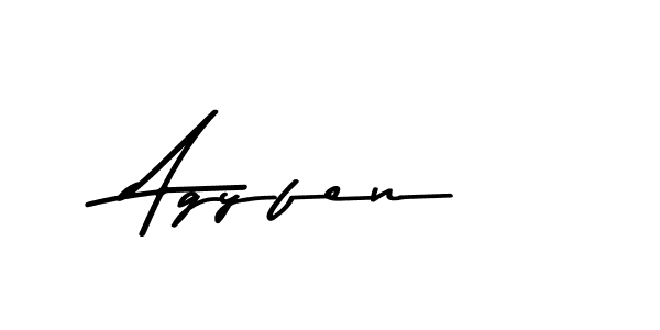 How to make Agyfen name signature. Use Asem Kandis PERSONAL USE style for creating short signs online. This is the latest handwritten sign. Agyfen signature style 9 images and pictures png