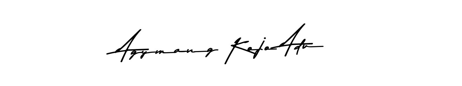 Create a beautiful signature design for name Agymang Kojo Adu. With this signature (Asem Kandis PERSONAL USE) fonts, you can make a handwritten signature for free. Agymang Kojo Adu signature style 9 images and pictures png