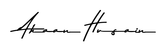 The Asem Kandis PERSONAL USE font transforms the name Ahaan Husain into an executive sign with sharp precision and distinguished character. Ahaan Husain signature style 9 images and pictures png