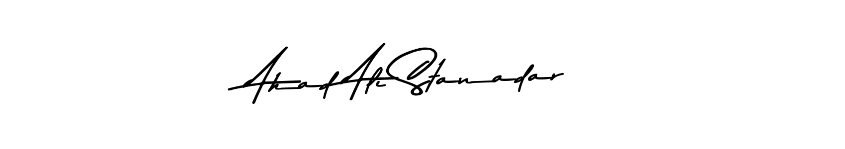 Asem Kandis PERSONAL USE is a professional signature style that is perfect for those who want to add a touch of class to their signature. It is also a great choice for those who want to make their signature more unique. Get Ahad Ali Stanadar name to fancy signature for free. Ahad Ali Stanadar signature style 9 images and pictures png