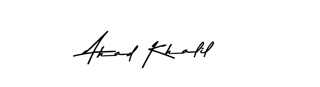 How to make Ahad Khalil name signature. Use Asem Kandis PERSONAL USE style for creating short signs online. This is the latest handwritten sign. Ahad Khalil signature style 9 images and pictures png