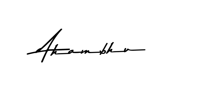 How to make Ahambhu name signature. Use Asem Kandis PERSONAL USE style for creating short signs online. This is the latest handwritten sign. Ahambhu signature style 9 images and pictures png