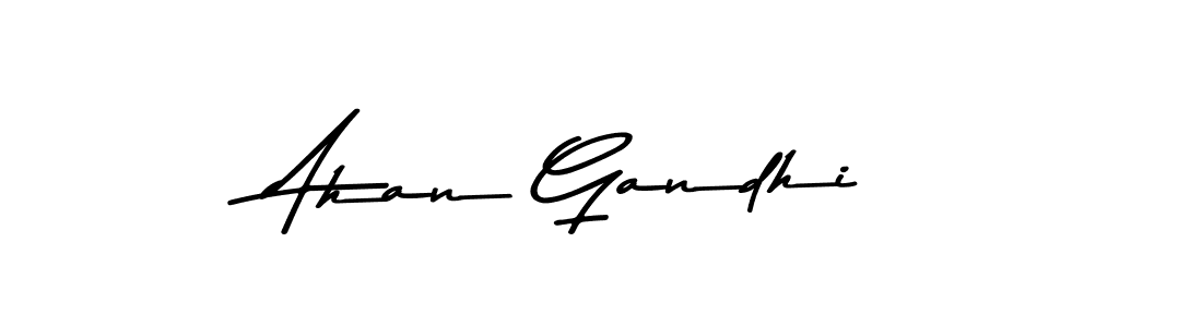 Create a beautiful signature design for name Ahan Gandhi. With this signature (Asem Kandis PERSONAL USE) fonts, you can make a handwritten signature for free. Ahan Gandhi signature style 9 images and pictures png