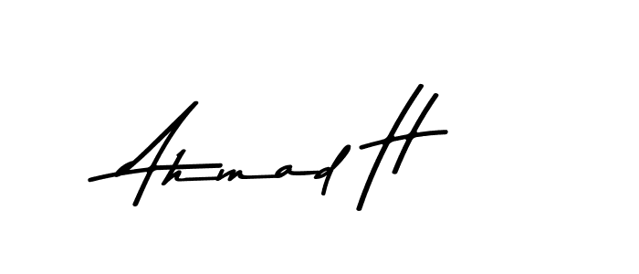 The best way (Asem Kandis PERSONAL USE) to make a short signature is to pick only two or three words in your name. The name Ahmad H include a total of six letters. For converting this name. Ahmad H signature style 9 images and pictures png