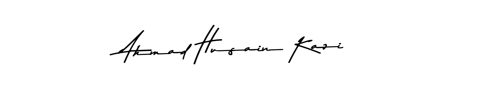 The best way (Asem Kandis PERSONAL USE) to make a short signature is to pick only two or three words in your name. The name Ahmad Husain Kazi include a total of six letters. For converting this name. Ahmad Husain Kazi signature style 9 images and pictures png