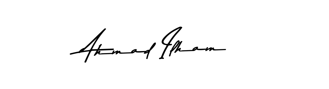 Create a beautiful signature design for name Ahmad Ilham. With this signature (Asem Kandis PERSONAL USE) fonts, you can make a handwritten signature for free. Ahmad Ilham signature style 9 images and pictures png