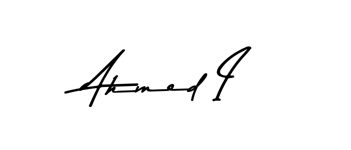 How to make Ahmed I name signature. Use Asem Kandis PERSONAL USE style for creating short signs online. This is the latest handwritten sign. Ahmed I signature style 9 images and pictures png