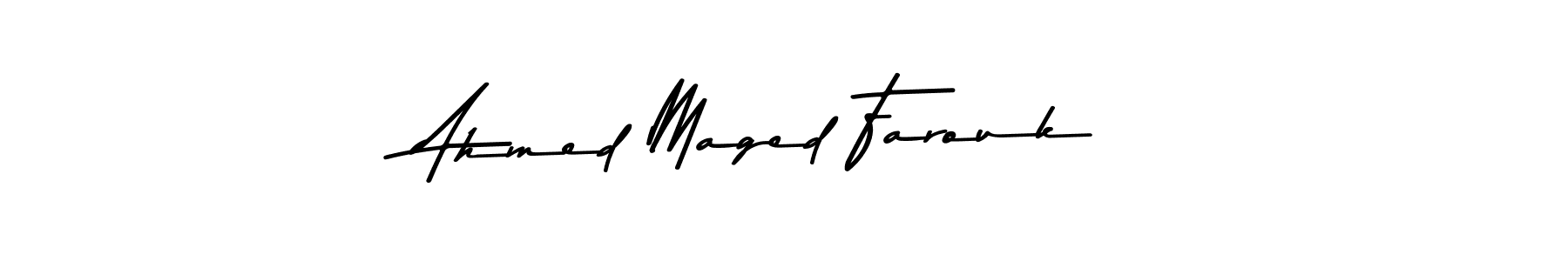 This is the best signature style for the Ahmed Maged Farouk name. Also you like these signature font (Asem Kandis PERSONAL USE). Mix name signature. Ahmed Maged Farouk signature style 9 images and pictures png
