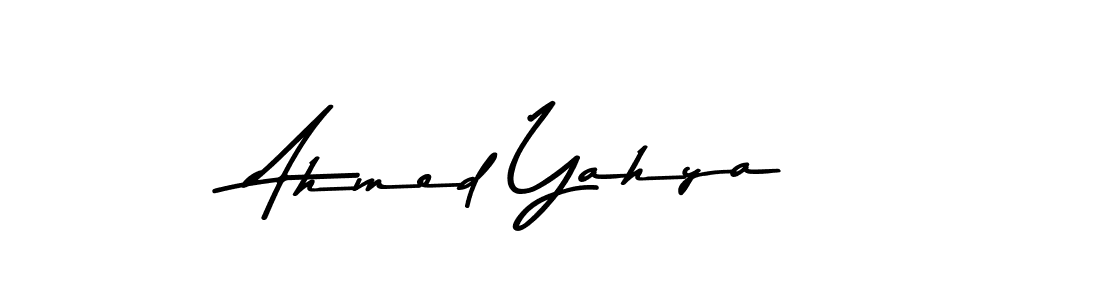How to make Ahmed Yahya name signature. Use Asem Kandis PERSONAL USE style for creating short signs online. This is the latest handwritten sign. Ahmed Yahya signature style 9 images and pictures png