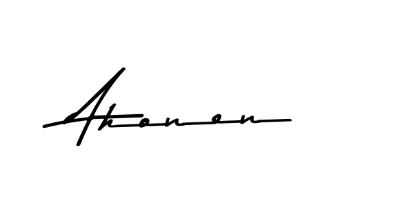 How to make Ahonen name signature. Use Asem Kandis PERSONAL USE style for creating short signs online. This is the latest handwritten sign. Ahonen signature style 9 images and pictures png