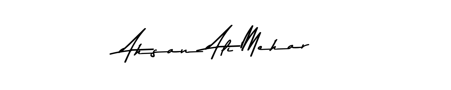 Design your own signature with our free online signature maker. With this signature software, you can create a handwritten (Asem Kandis PERSONAL USE) signature for name Ahsan Ali Mehar. Ahsan Ali Mehar signature style 9 images and pictures png