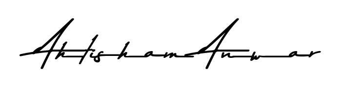 Try this chic Ahtisham Anwar handwritten sign style. Using Asem Kandis PERSONAL USE font elements, it gives your name a sleek, memorable identity. Ahtisham Anwar signature style 9 images and pictures png