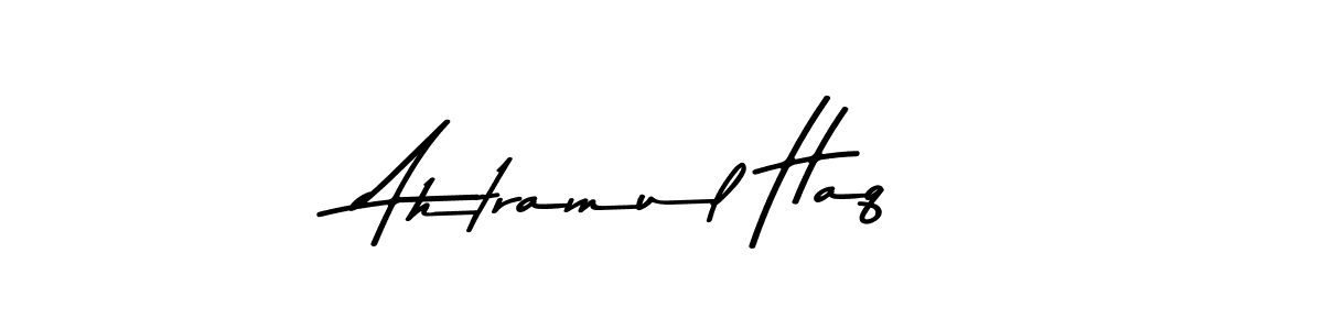 How to make Ahtramul Haq name signature. Use Asem Kandis PERSONAL USE style for creating short signs online. This is the latest handwritten sign. Ahtramul Haq signature style 9 images and pictures png