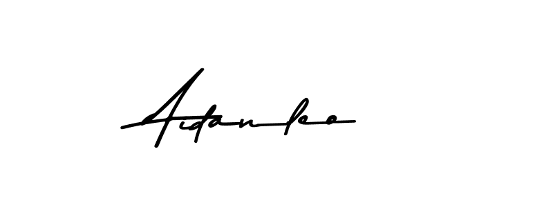 How to make Aidanleo name signature. Use Asem Kandis PERSONAL USE style for creating short signs online. This is the latest handwritten sign. Aidanleo signature style 9 images and pictures png