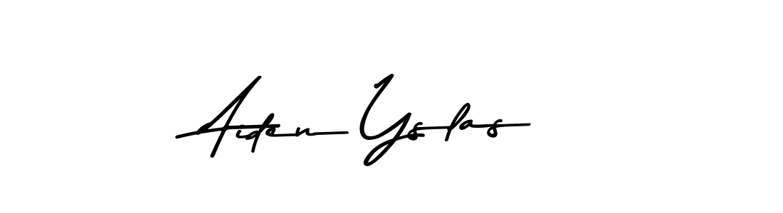 How to make Aiden Yslas name signature. Use Asem Kandis PERSONAL USE style for creating short signs online. This is the latest handwritten sign. Aiden Yslas signature style 9 images and pictures png