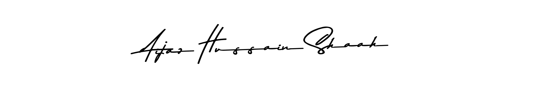 The best way (Asem Kandis PERSONAL USE) to make a short signature is to pick only two or three words in your name. The name Aijaz Hussain Shaah include a total of six letters. For converting this name. Aijaz Hussain Shaah signature style 9 images and pictures png