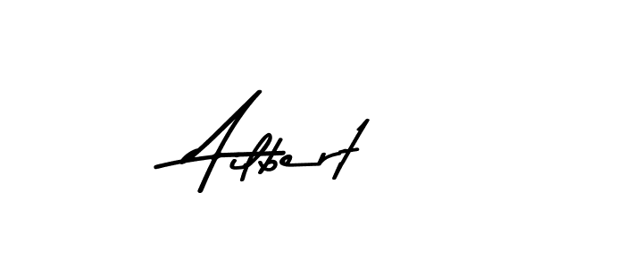 How to make Ailbert name signature. Use Asem Kandis PERSONAL USE style for creating short signs online. This is the latest handwritten sign. Ailbert signature style 9 images and pictures png