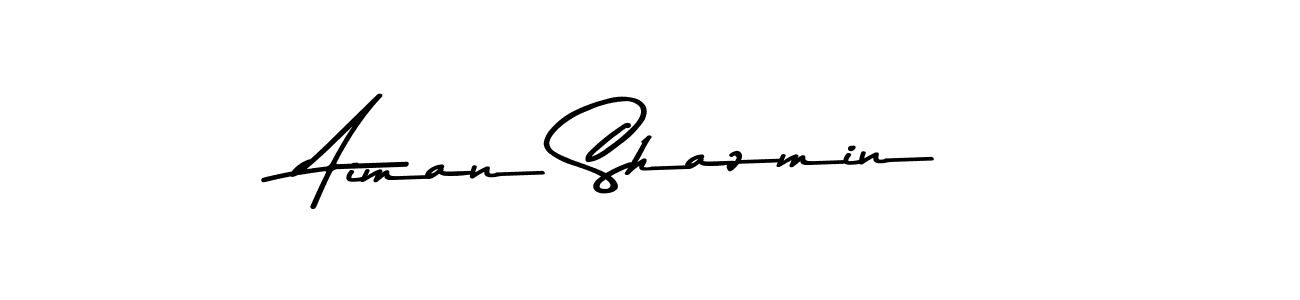 Also You can easily find your signature by using the search form. We will create Aiman Shazmin name handwritten signature images for you free of cost using Asem Kandis PERSONAL USE sign style. Aiman Shazmin signature style 9 images and pictures png