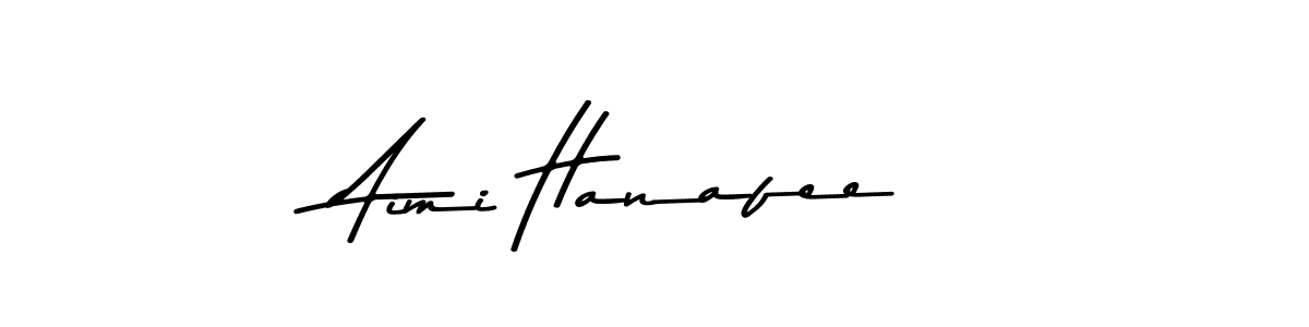 How to make Aimi Hanafee name signature. Use Asem Kandis PERSONAL USE style for creating short signs online. This is the latest handwritten sign. Aimi Hanafee signature style 9 images and pictures png