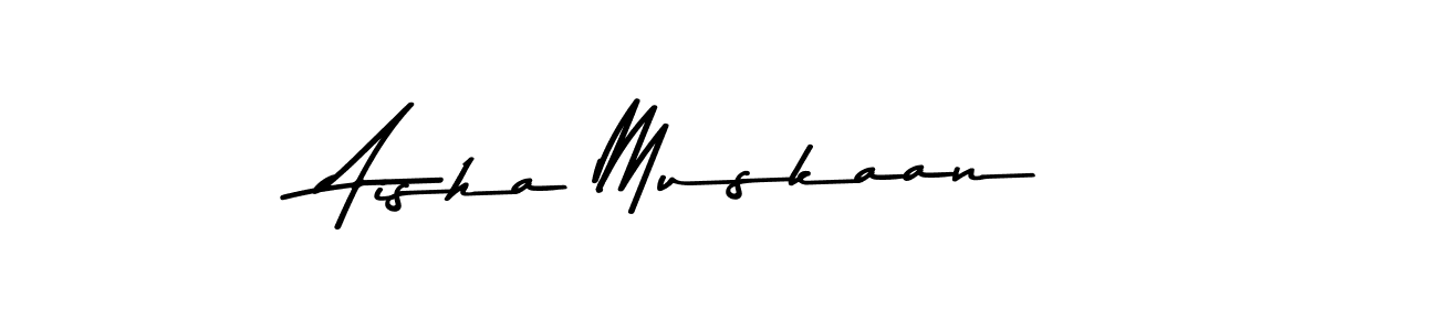 You should practise on your own different ways (Asem Kandis PERSONAL USE) to write your name (Aisha Muskaan) in signature. don't let someone else do it for you. Aisha Muskaan signature style 9 images and pictures png