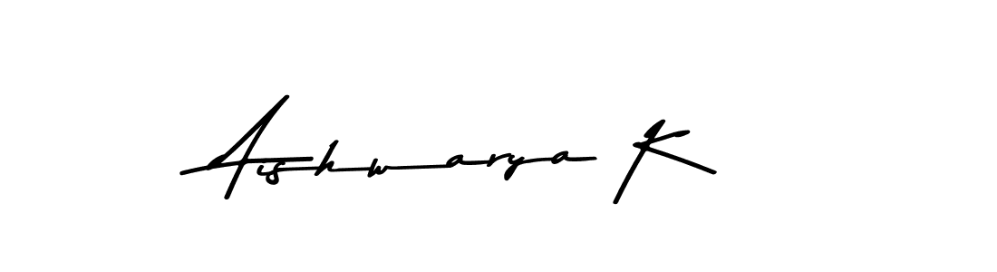 Make a beautiful signature design for name Aishwarya K. With this signature (Asem Kandis PERSONAL USE) style, you can create a handwritten signature for free. Aishwarya K signature style 9 images and pictures png