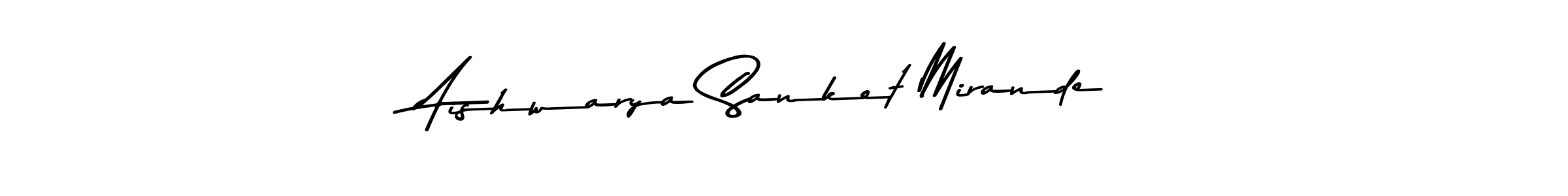 Create a beautiful signature design for name Aishwarya Sanket Mirande. With this signature (Asem Kandis PERSONAL USE) fonts, you can make a handwritten signature for free. Aishwarya Sanket Mirande signature style 9 images and pictures png