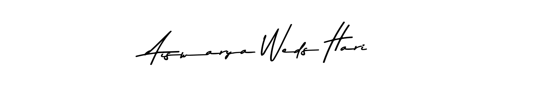 Design your own signature with our free online signature maker. With this signature software, you can create a handwritten (Asem Kandis PERSONAL USE) signature for name Aiswarya Weds Hari. Aiswarya Weds Hari signature style 9 images and pictures png