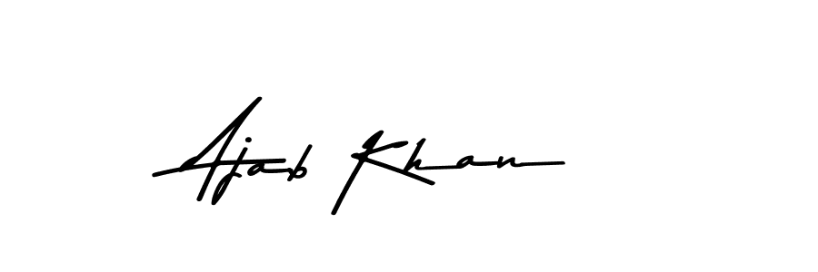 Make a beautiful signature design for name Ajab Khan. With this signature (Asem Kandis PERSONAL USE) style, you can create a handwritten signature for free. Ajab Khan signature style 9 images and pictures png