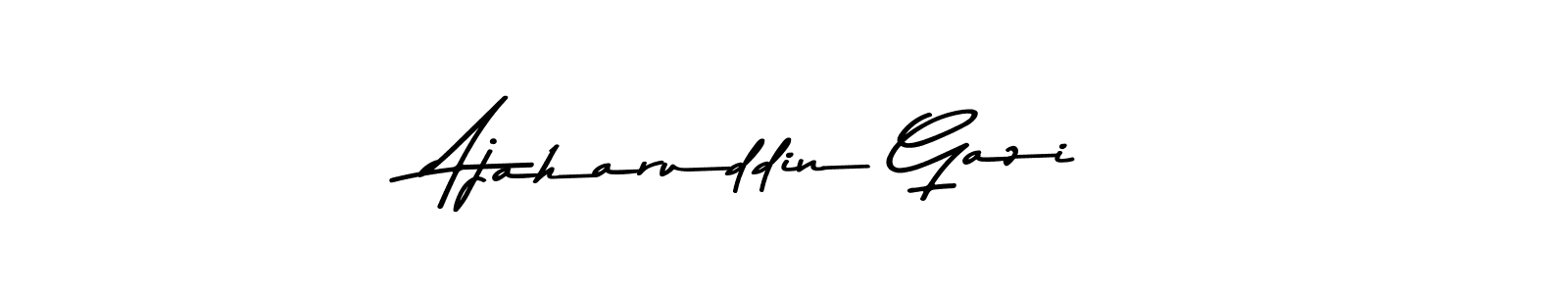 The best way (Asem Kandis PERSONAL USE) to make a short signature is to pick only two or three words in your name. The name Ajaharuddin Gazi include a total of six letters. For converting this name. Ajaharuddin Gazi signature style 9 images and pictures png