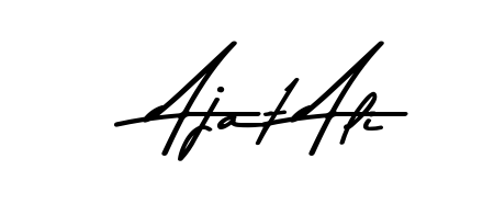 Create an unforgettable impression when signing with Ajat Ali name styled in Asem Kandis PERSONAL USE typography. 100% free online generator. Ajat Ali signature style 9 images and pictures png
