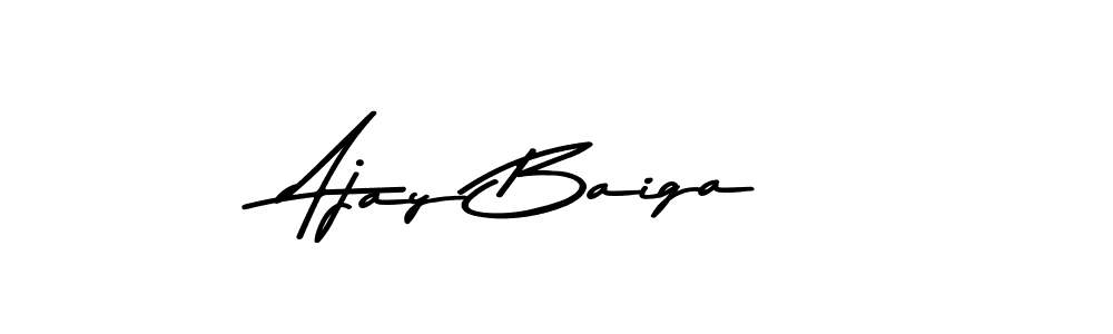 Also You can easily find your signature by using the search form. We will create Ajay Baiga name handwritten signature images for you free of cost using Asem Kandis PERSONAL USE sign style. Ajay Baiga signature style 9 images and pictures png