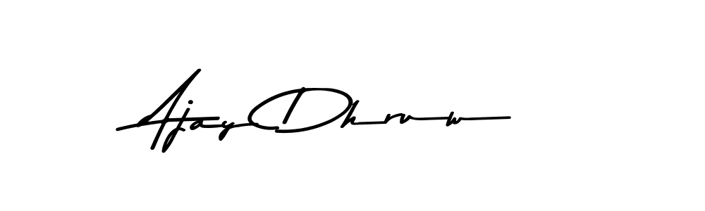 How to make Ajay Dhruw name signature. Use Asem Kandis PERSONAL USE style for creating short signs online. This is the latest handwritten sign. Ajay Dhruw signature style 9 images and pictures png