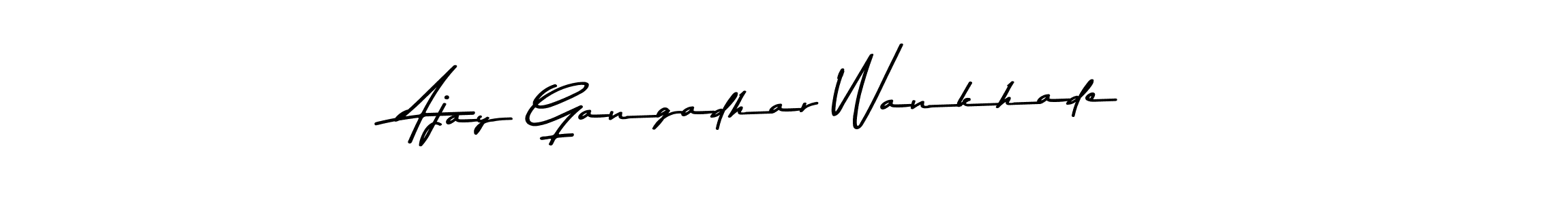 The best way (Asem Kandis PERSONAL USE) to make a short signature is to pick only two or three words in your name. The name Ajay Gangadhar Wankhade include a total of six letters. For converting this name. Ajay Gangadhar Wankhade signature style 9 images and pictures png