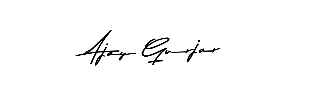 How to make Ajay Gurjar name signature. Use Asem Kandis PERSONAL USE style for creating short signs online. This is the latest handwritten sign. Ajay Gurjar signature style 9 images and pictures png